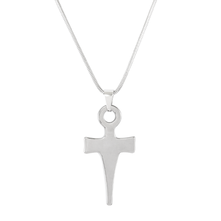 鎢鋼項鍊，男士項鍊 錐形十字架；極簡設計中散發力量（3599 銀色）