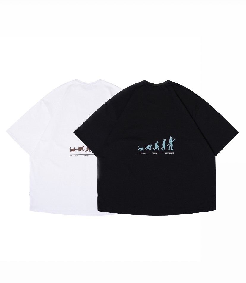 ANST DOG/CAT-THEORY OF EVOLUTION 貓狗進化圖 TEE AD03.L