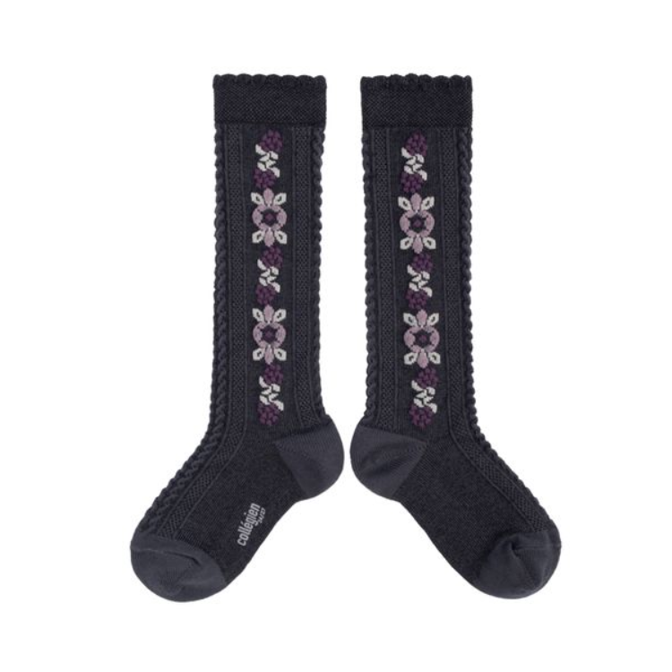 Collégien-Dalia Sock 緹花及膝襪(Pierre de Volvic)