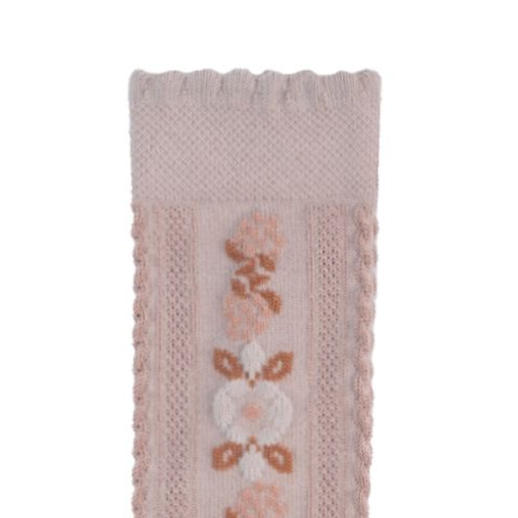 Collégien-Dalia Sock 緹花及膝襪(Vieux Rose)