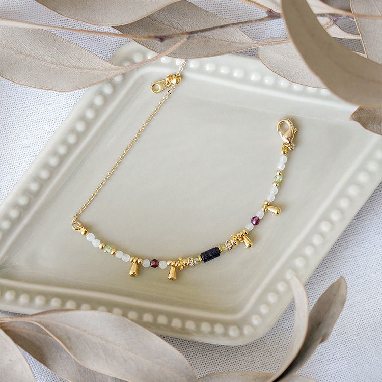 《官網限定》｜財運｜俏皮精靈 – 藍金沙 – 手鍊