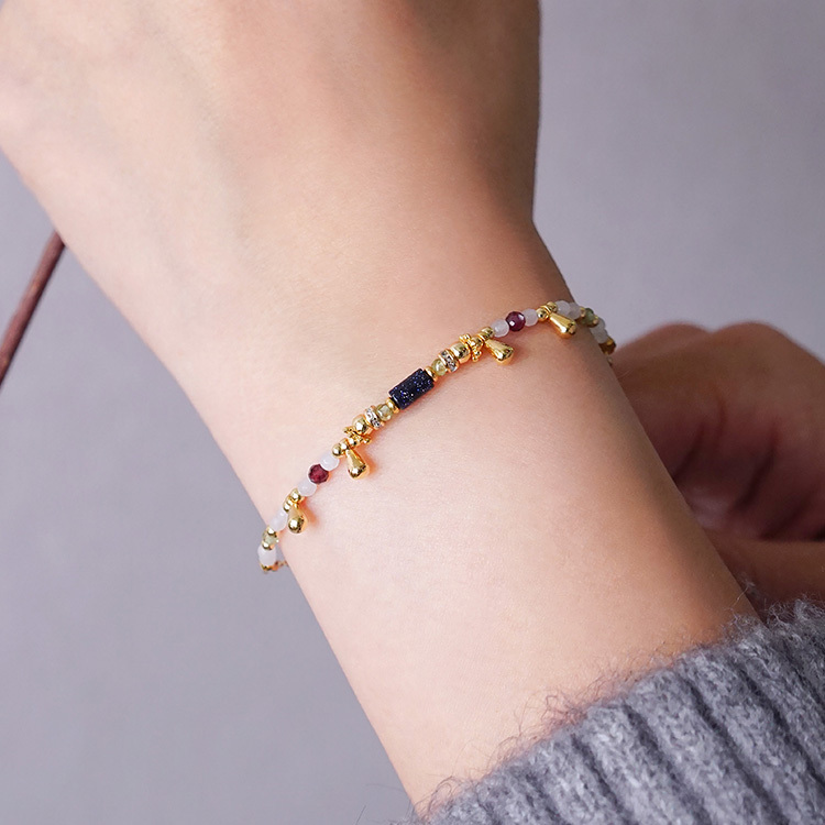 《官網限定》｜財運｜俏皮精靈 – 藍金沙 – 手鍊