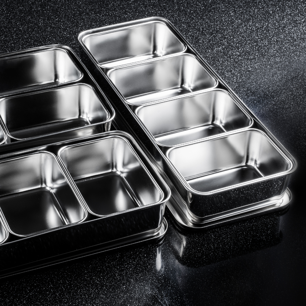 《遠藤商事》日本製304不鏽鋼製附蓋多格調味備料盒中型款(長型4入)