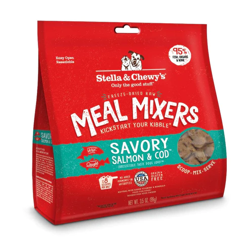 Stella's & Chewy's Meal Mixers Savory Salmon & Cod Recipe．3.5oz/8oz/18oz