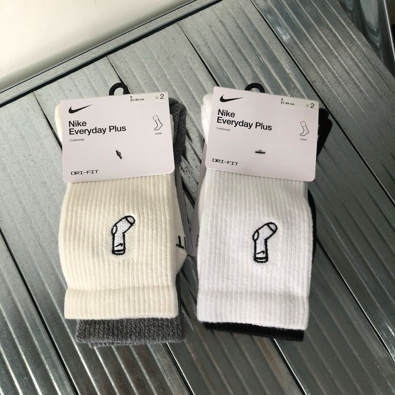 Nike Everyday Plus 緩震中筒襪(兩雙一組) FB5709-900/FB5709-901