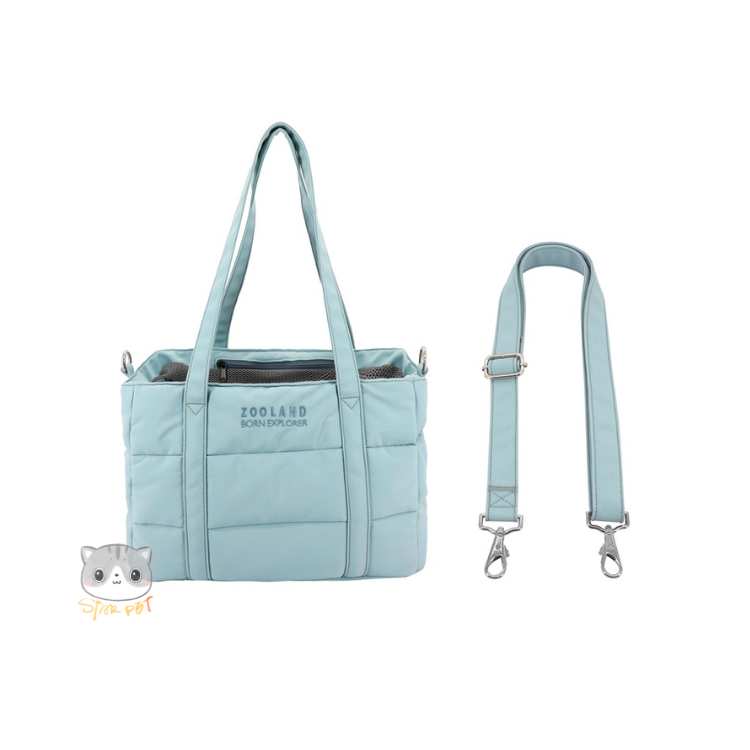 ZOOLAND Fluffy Shoulder Pet Bag (6kg or below small dogs or cats) BLUE