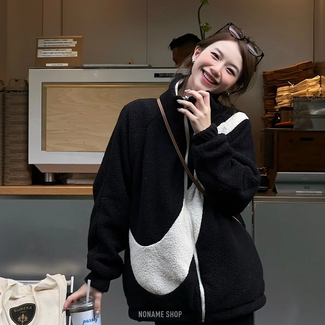 NIKE Swoosh 大勾 立領 雙面 羊羔毛 風衣 外套 大勾外套 兩色 (女款)