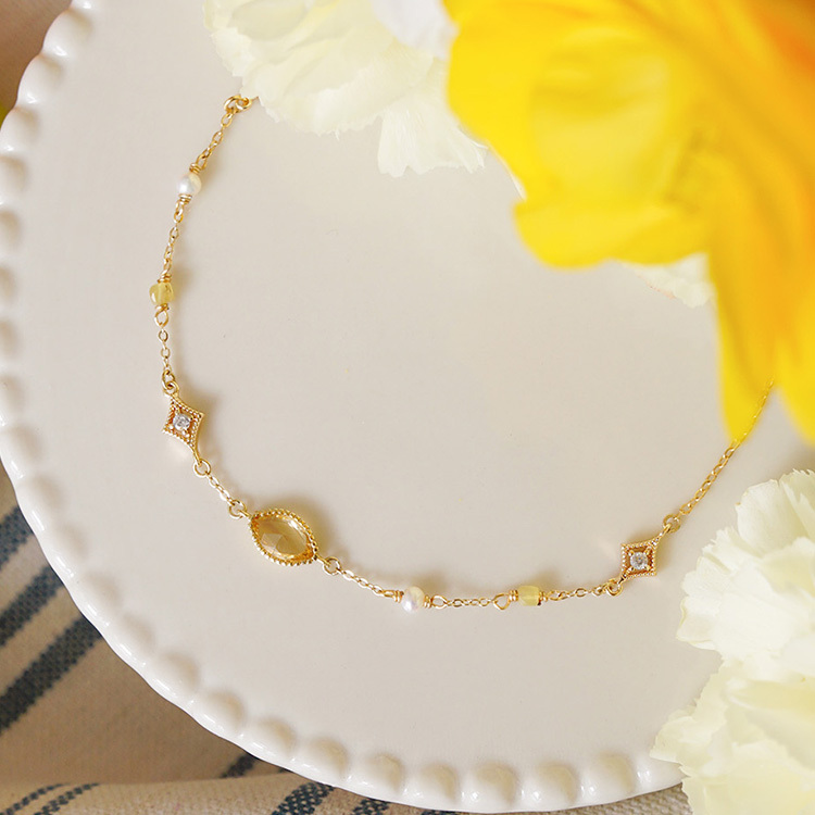 ♡彩寶鑲嵌｜公主的假日野餐 · Belle – 黃水晶 – 手鍊