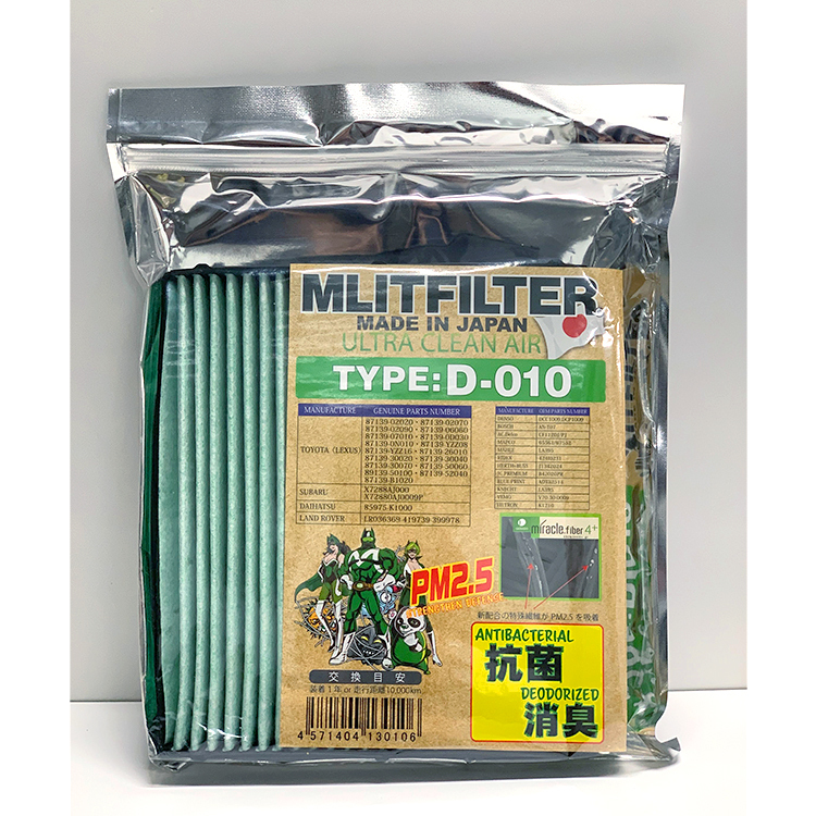 日本 MLITFILTER 綠魔俠 PM2.5冷氣濾芯 D010 SUBARU LEGACY BN 2015-2020