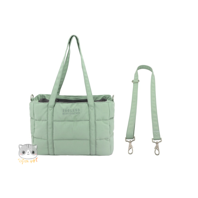 ZOOLAND Fluffy Shoulder Pet Bag (6kg or below small dogs or cats) Green Bean