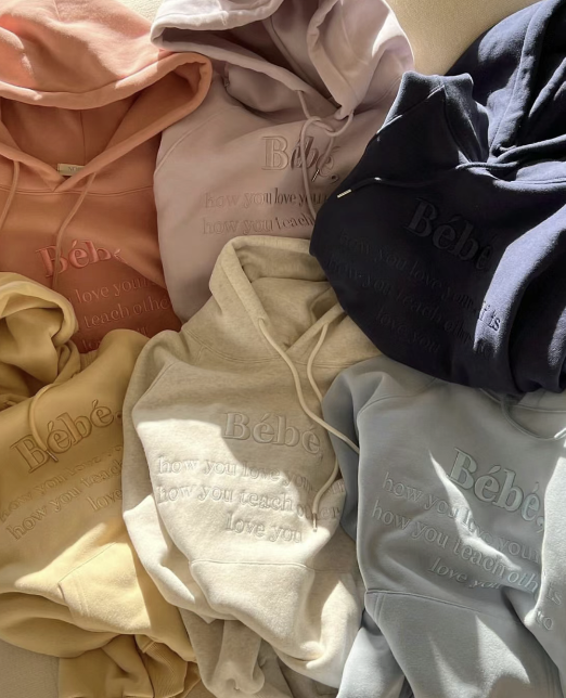 #黑五現貨特價 NOIRNINE BÉBÉ 刺繡連帽帽T