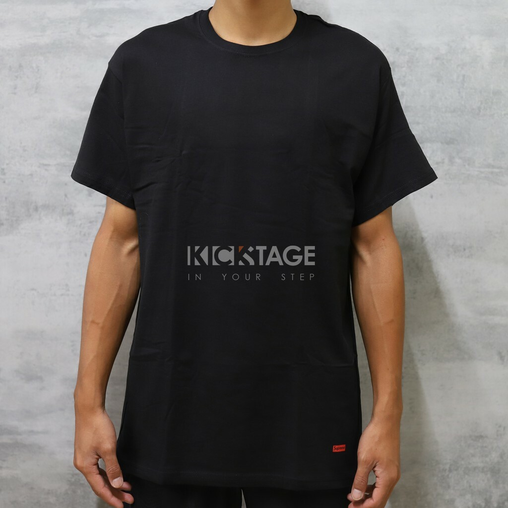 SUPREME X HANES BOX LOGO TEE 黑色 素T 方塊 短袖 上衣 聯名【HANES-BLACK】