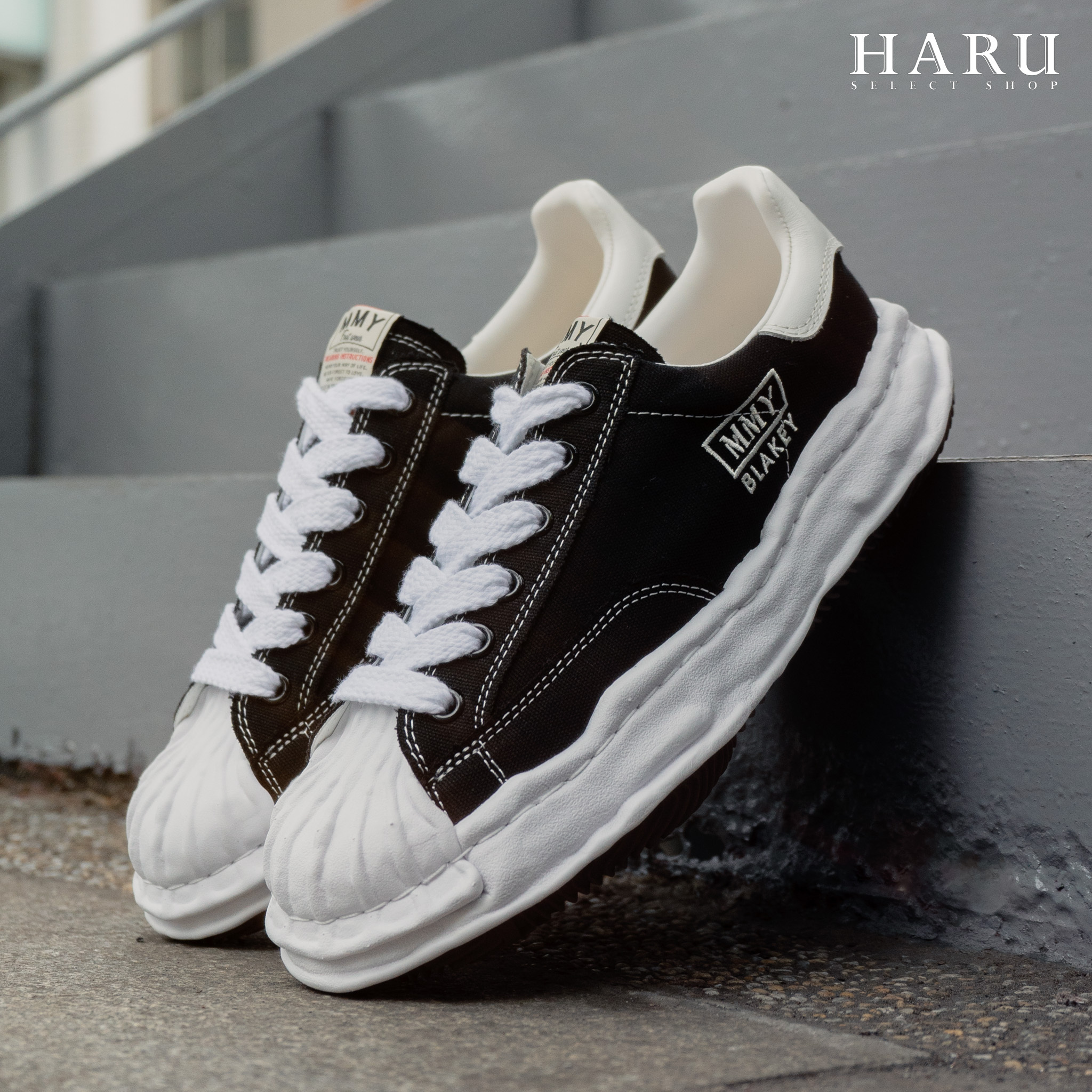 MIHARA YASUHIRO OG SOLE  LOW 貝殼頭 三原康裕 MMY 黑白 溶解鞋 男女休閒鞋 A08FW735