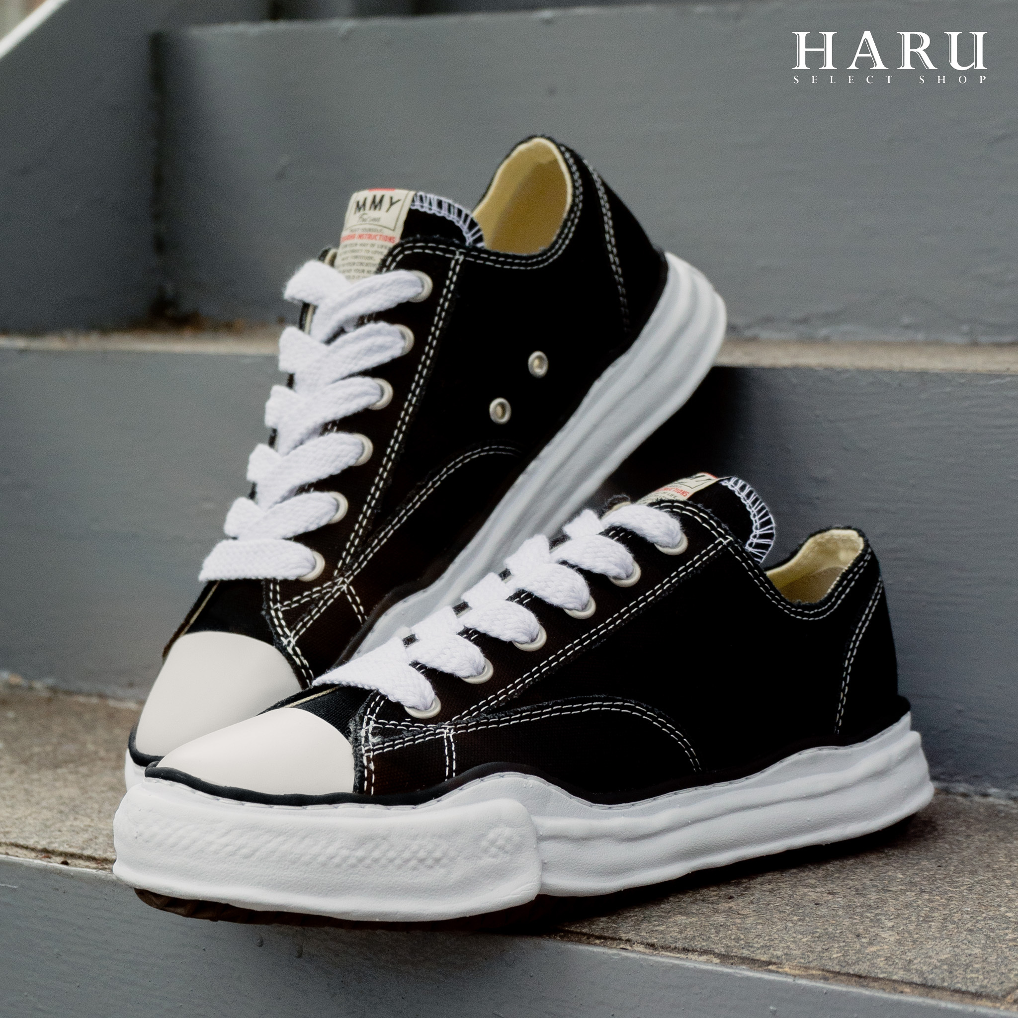 MIHARA YASUHIRO OG SOLE CANVAS LOW MMY 三原康裕 黑白 基本款 溶解鞋 男女休閒鞋 A01FW702
