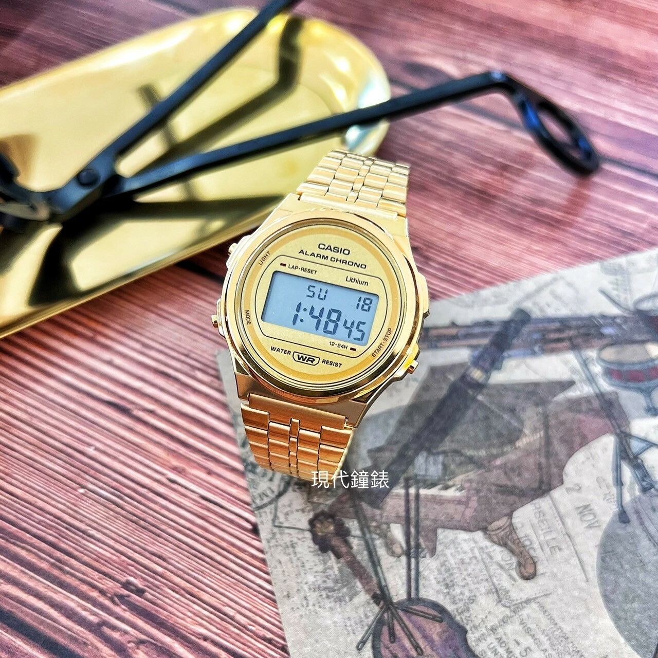 【CASIO 卡西歐】復古懷舊圓形電子錶 A171WEG-9A 37.7mm 現代鐘錶