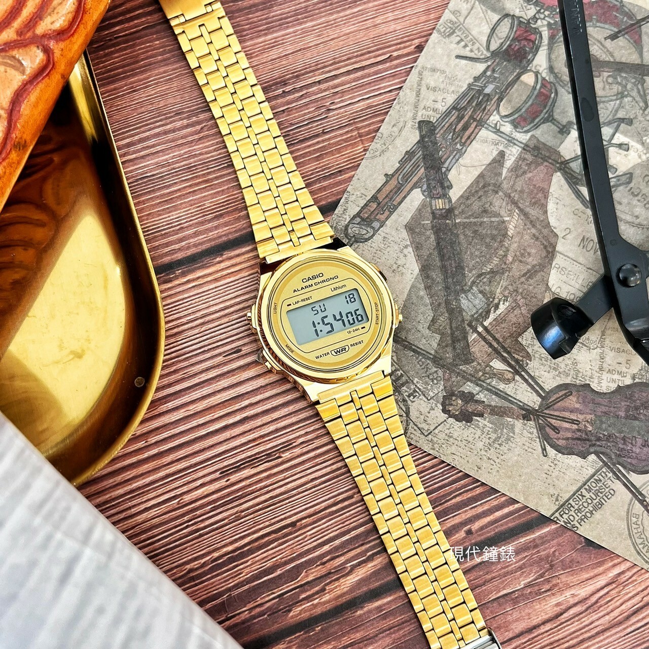 【CASIO 卡西歐】復古懷舊圓形電子錶 A171WEG-9A 37.7mm 現代鐘錶