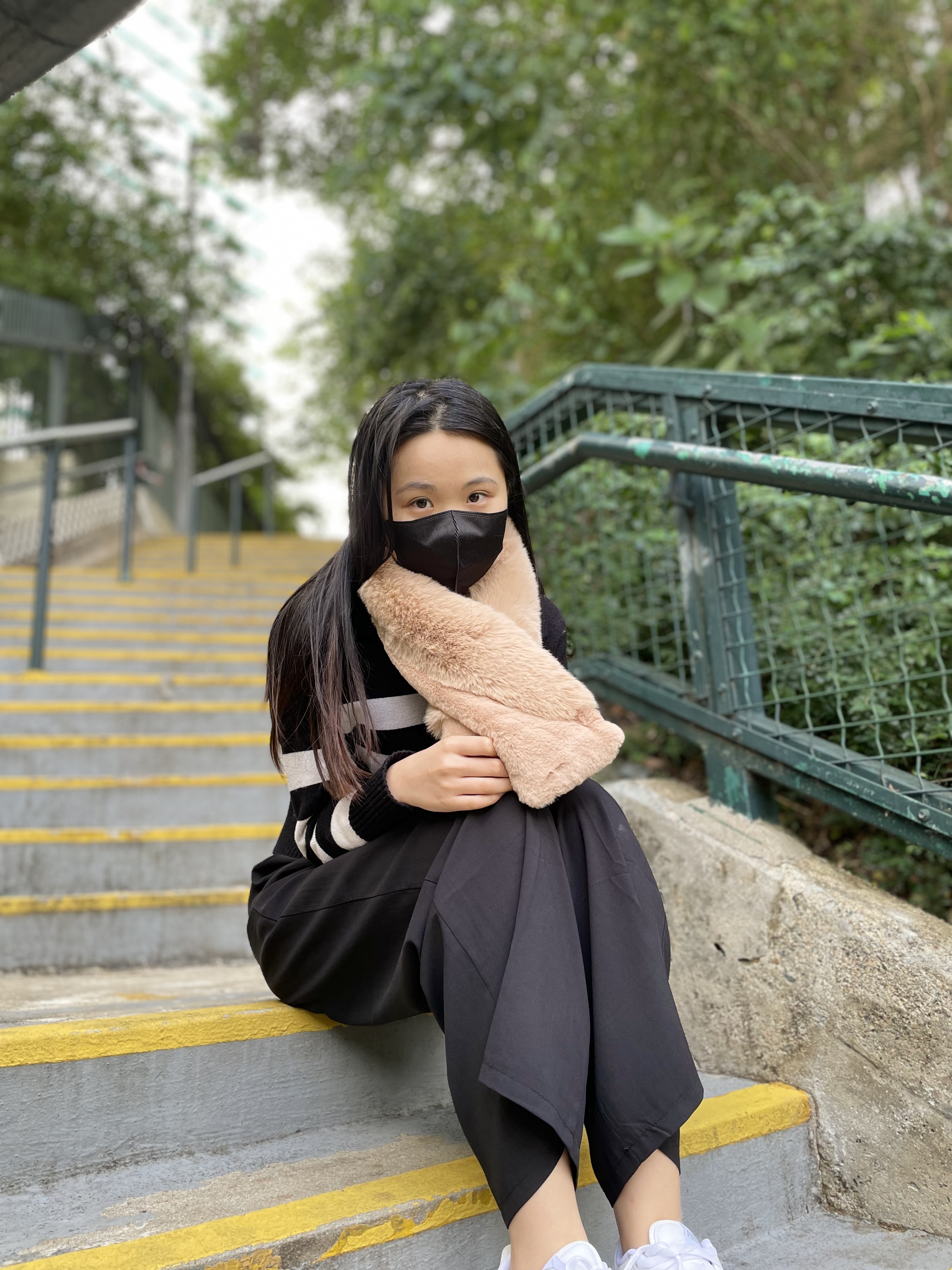 Lune Jumelle 人造毛皮圍巾