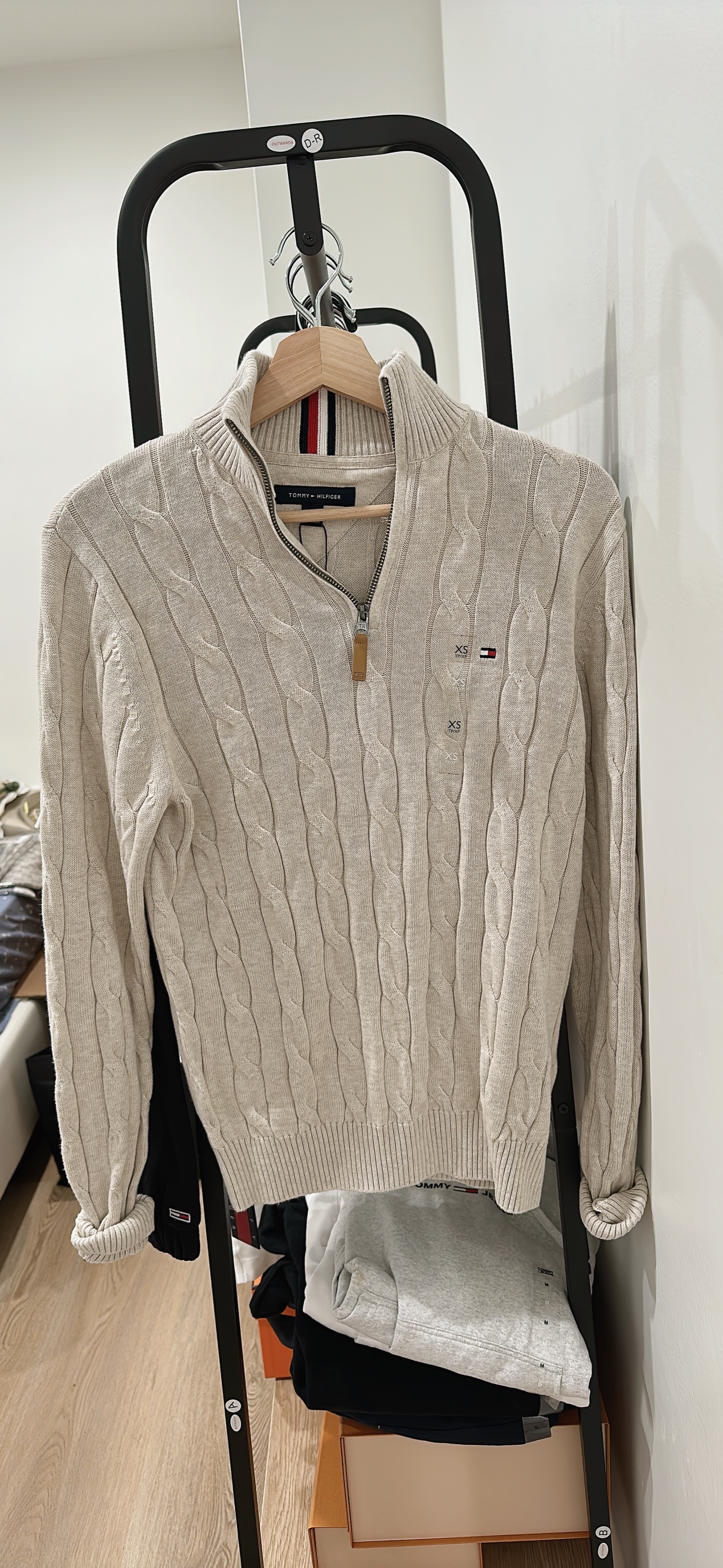 Tommy half zip sweater beige