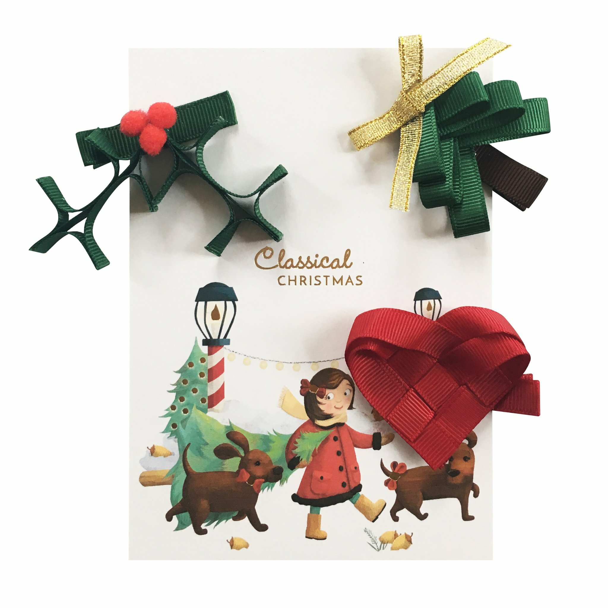 〖 Milledeux 〗聖誕節髮夾三入組