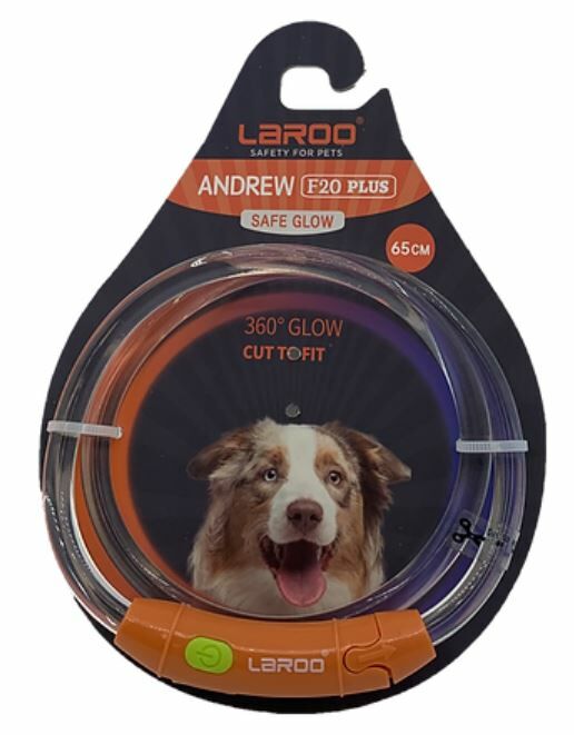 Laroo - LED Dog Collar-F20 Plus-Orange&Blue(65cm)
