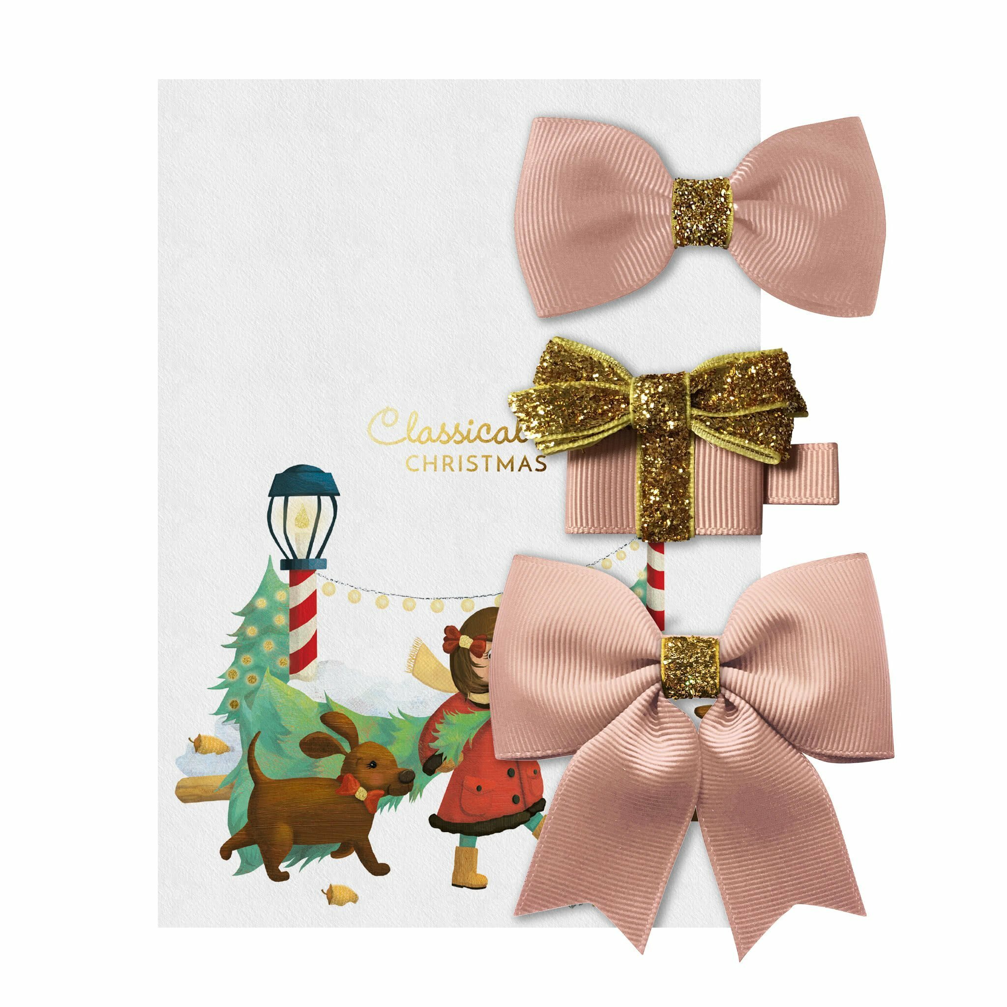 〖 Milledeux 〗聖誕蝴蝶結髮夾三入組