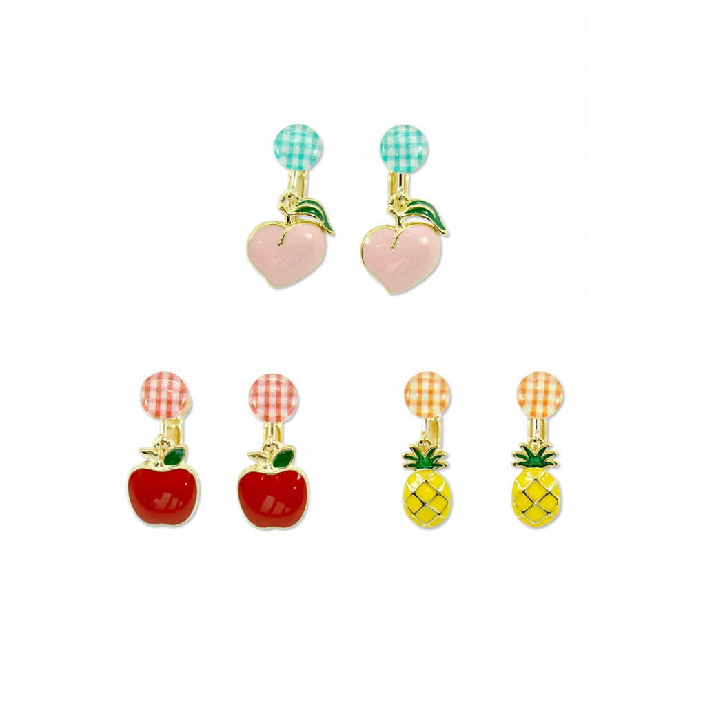 〖 Milk x Soda 〗格紋水果耳環