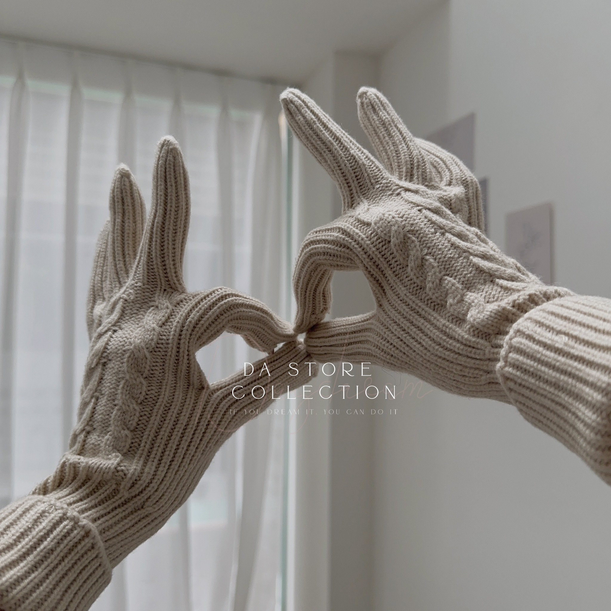 可觸控麻花坑條手套