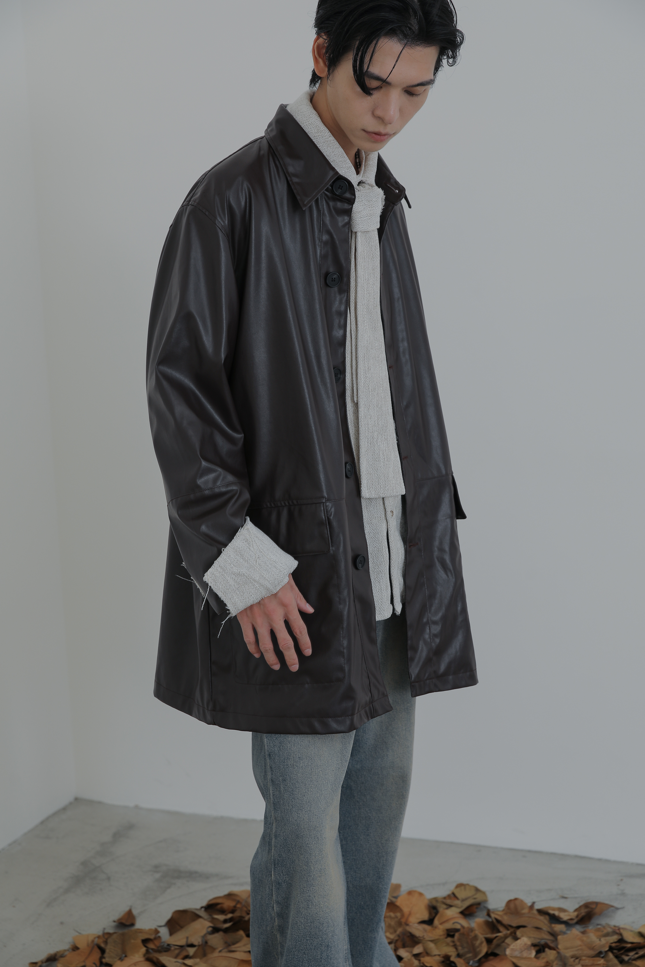 Long Leather Jacket #皮衣