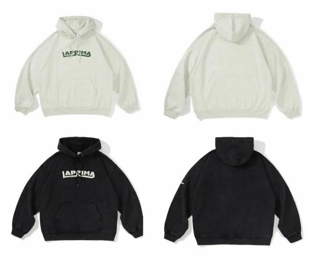 「LAPRIMA」23AW LOGO PRINTED HOODIE 水洗做舊裂紋印花連帽衛衣