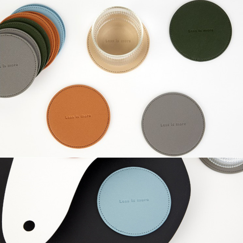 《3311》北歐簡約皮革圓形杯墊