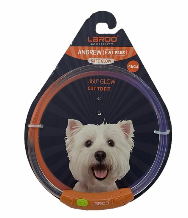 Laroo - LED Dog Collar-F20 Plus-Orange&Blue (45cm)