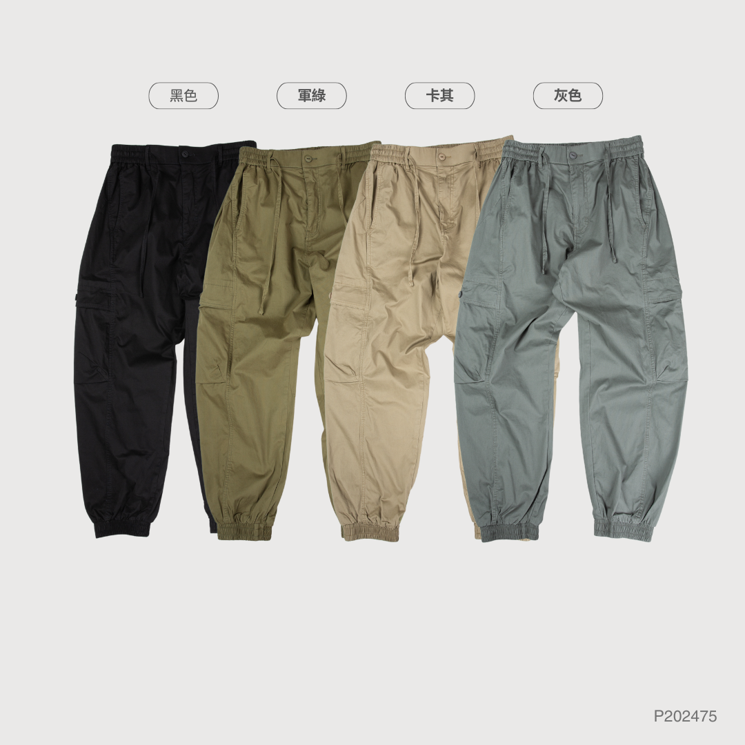 WIRE 立體剪裁 縮口褲 工裝 側邊口袋【 FUZY 】- P202475