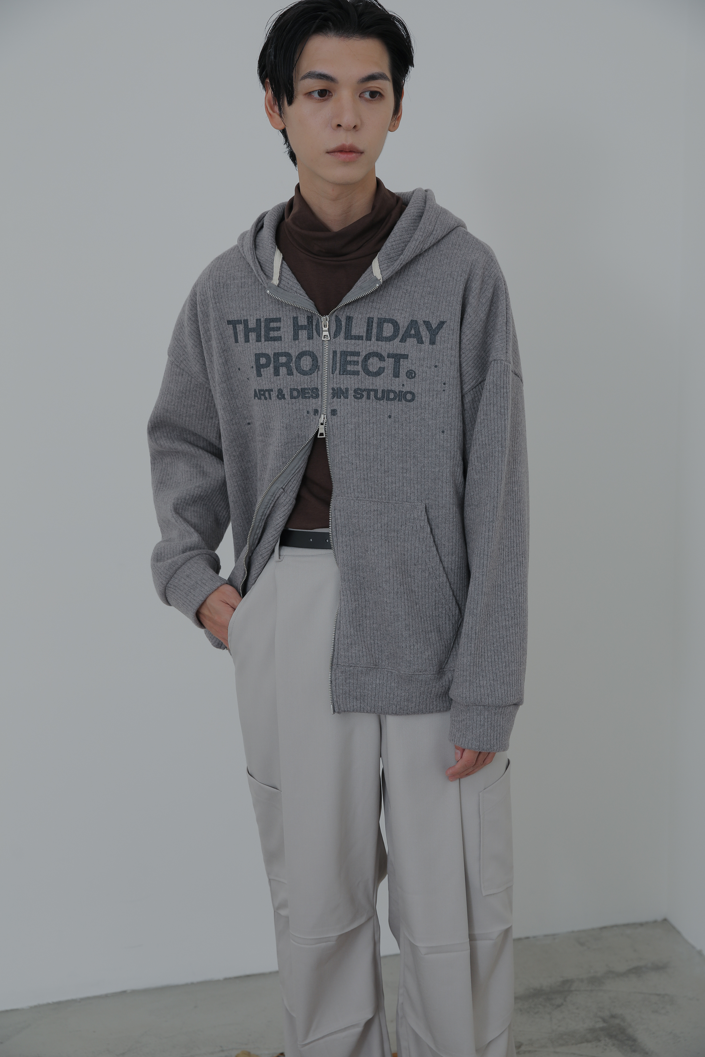 HOLIDAY Hooded Knit Zip Up #外套