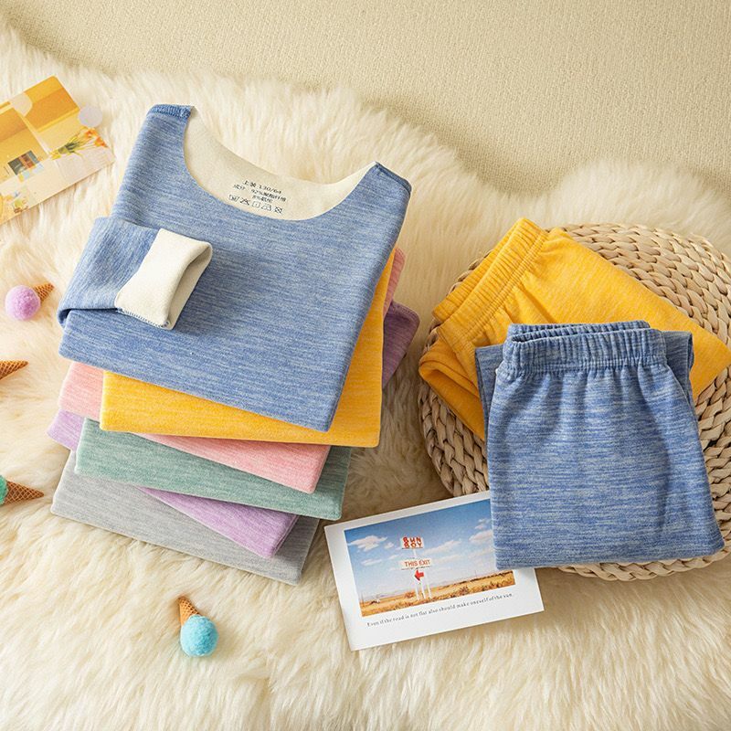 冬天必備‼️ #兒童純色保暖內衣套裝