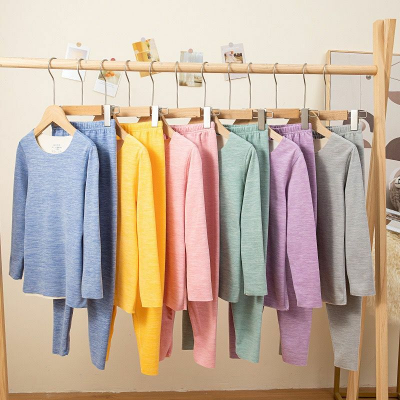 冬天必備‼️ #兒童純色保暖內衣套裝