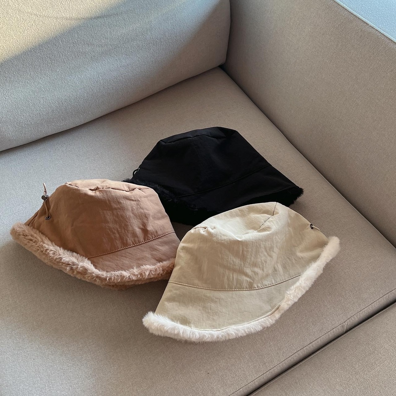 厚毛絨工裝漁夫帽/三色/秋冬 防水 抗風