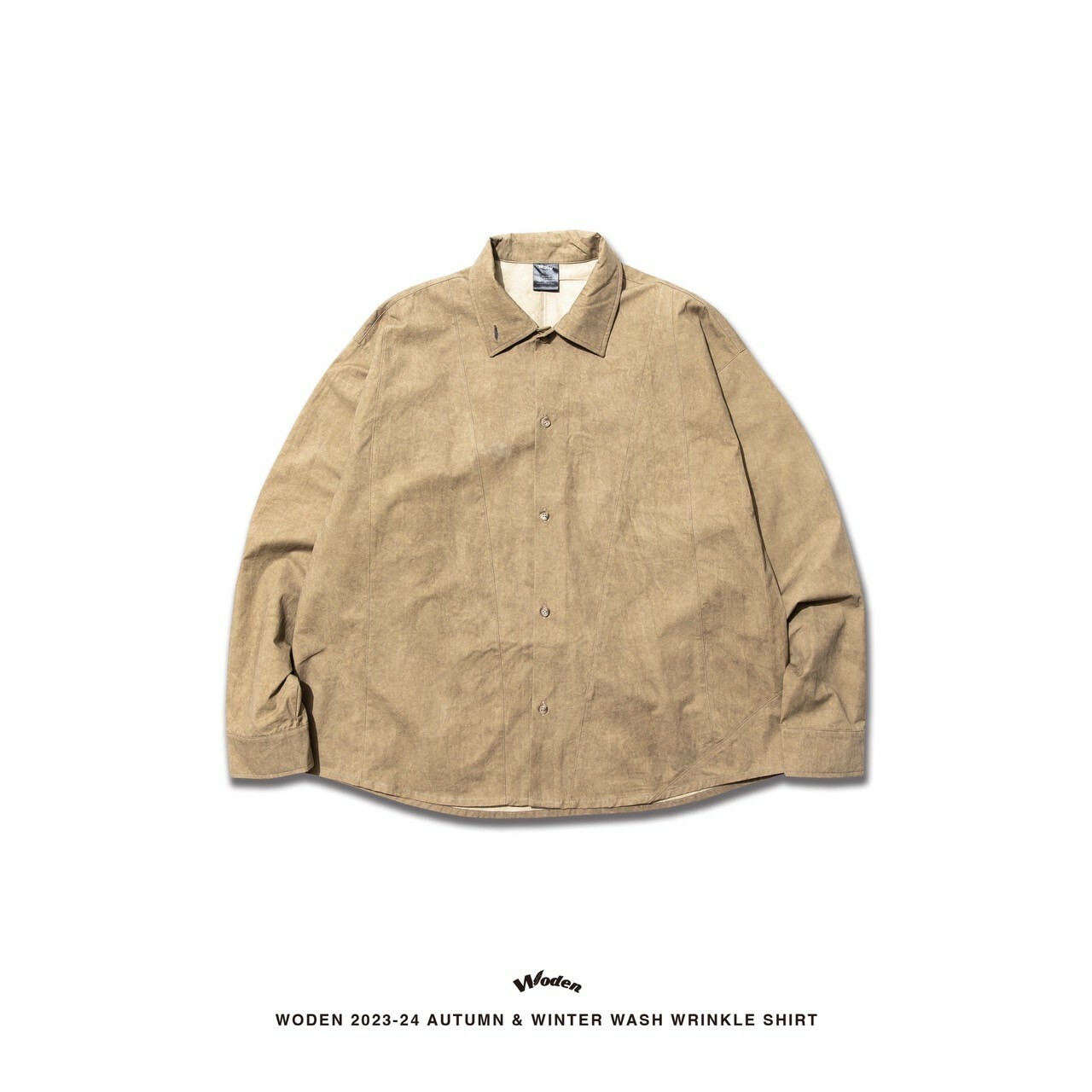 WODEN 2023-24 Autumn & Winter 014 Wash Wrinkle Shirt 水洗卡其