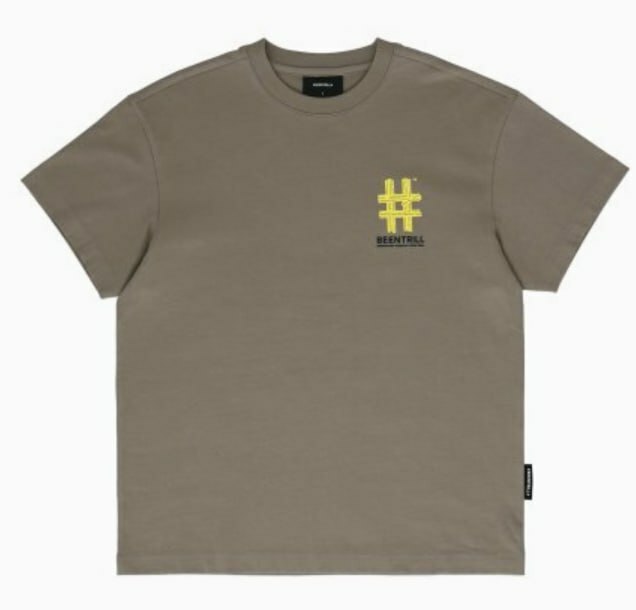 [BEENTRILL]★NEW MINI TAPING HASHTAG SHORT SLEEVE T-SHIRT K] BEENTRILL MINI TAPING HASHTAG COMFORT FIT SHORT SLEEVE T
