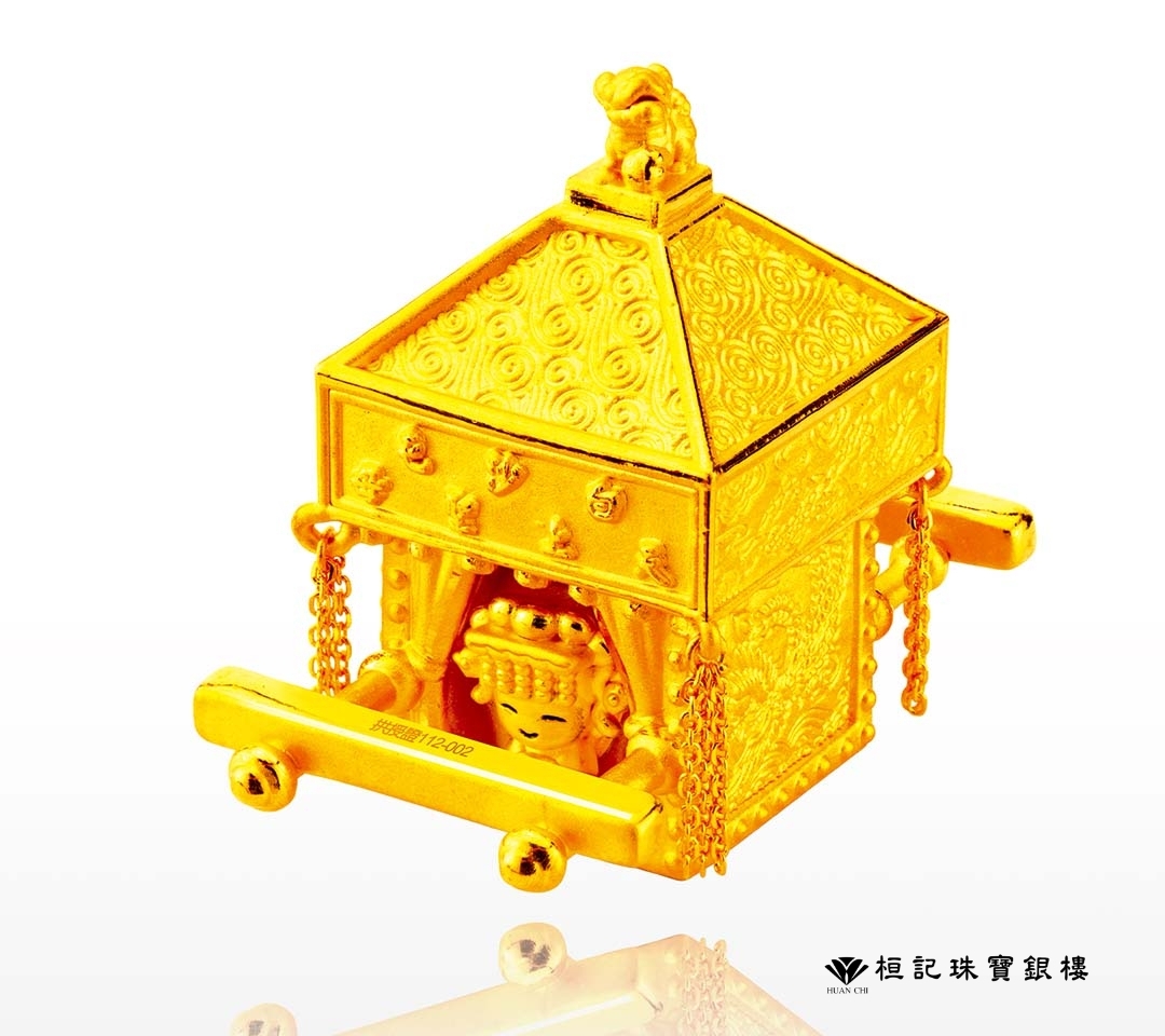 白沙屯媽祖粉紅超跑神轎 黃金擺件