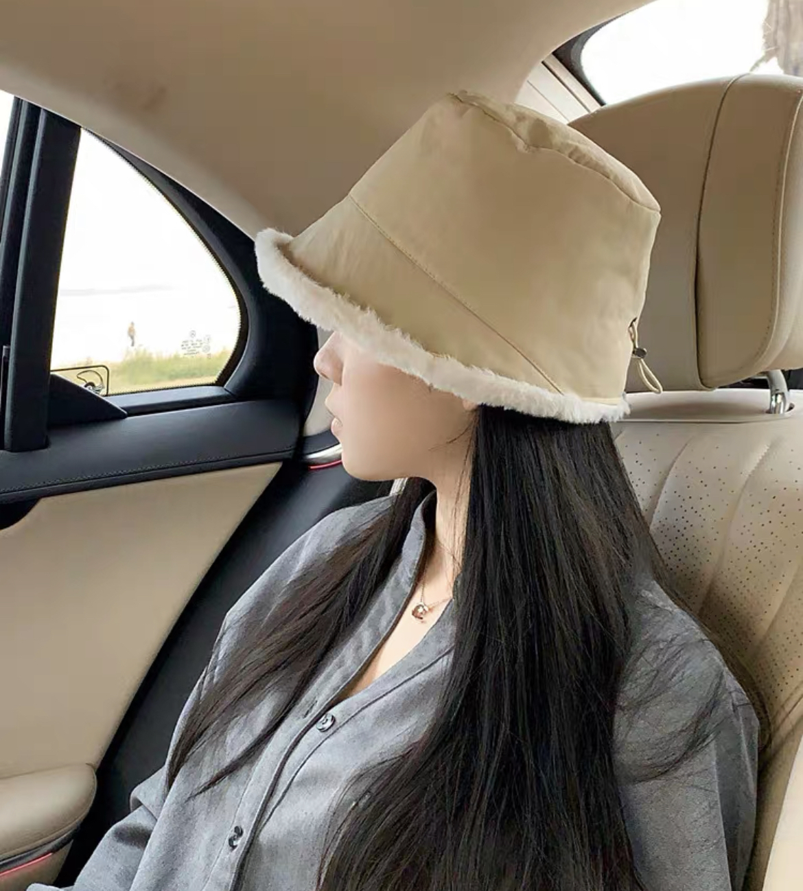 厚毛絨工裝漁夫帽/三色/秋冬 防水 抗風