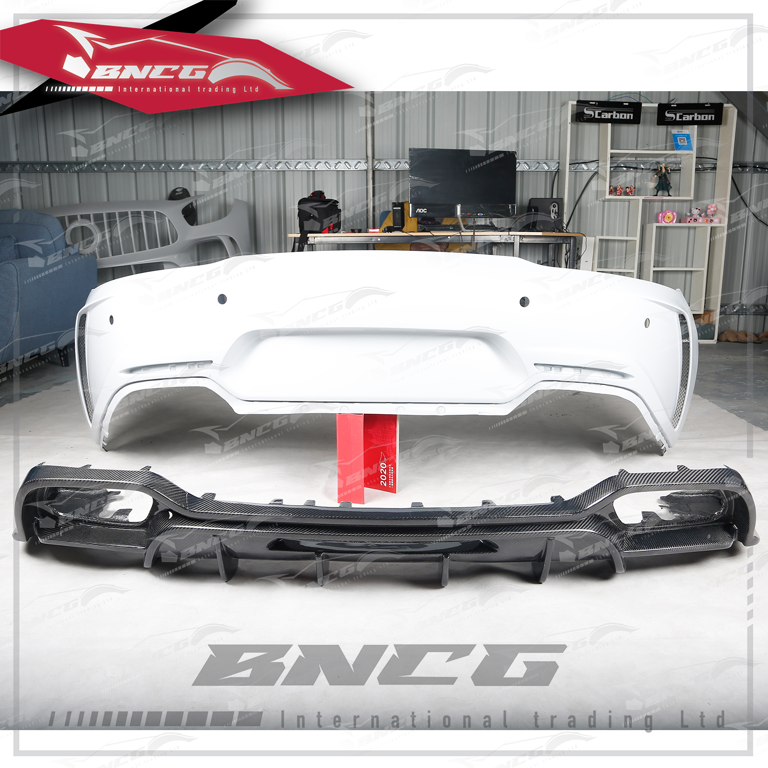 賓士 Benz AMG GT GTS 改裝 玻璃纖維 外觀件 空力套件 PD款 後保桿 後下巴