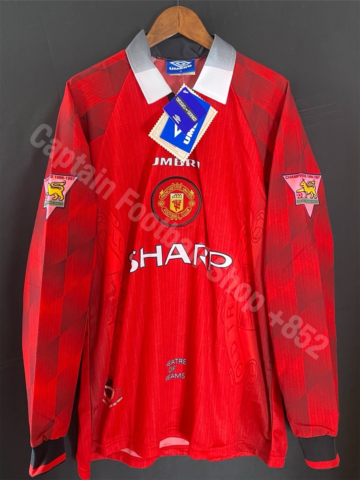 (全新有牌) 曼聯 1997-1998 Umbro 主場長䄂球衣