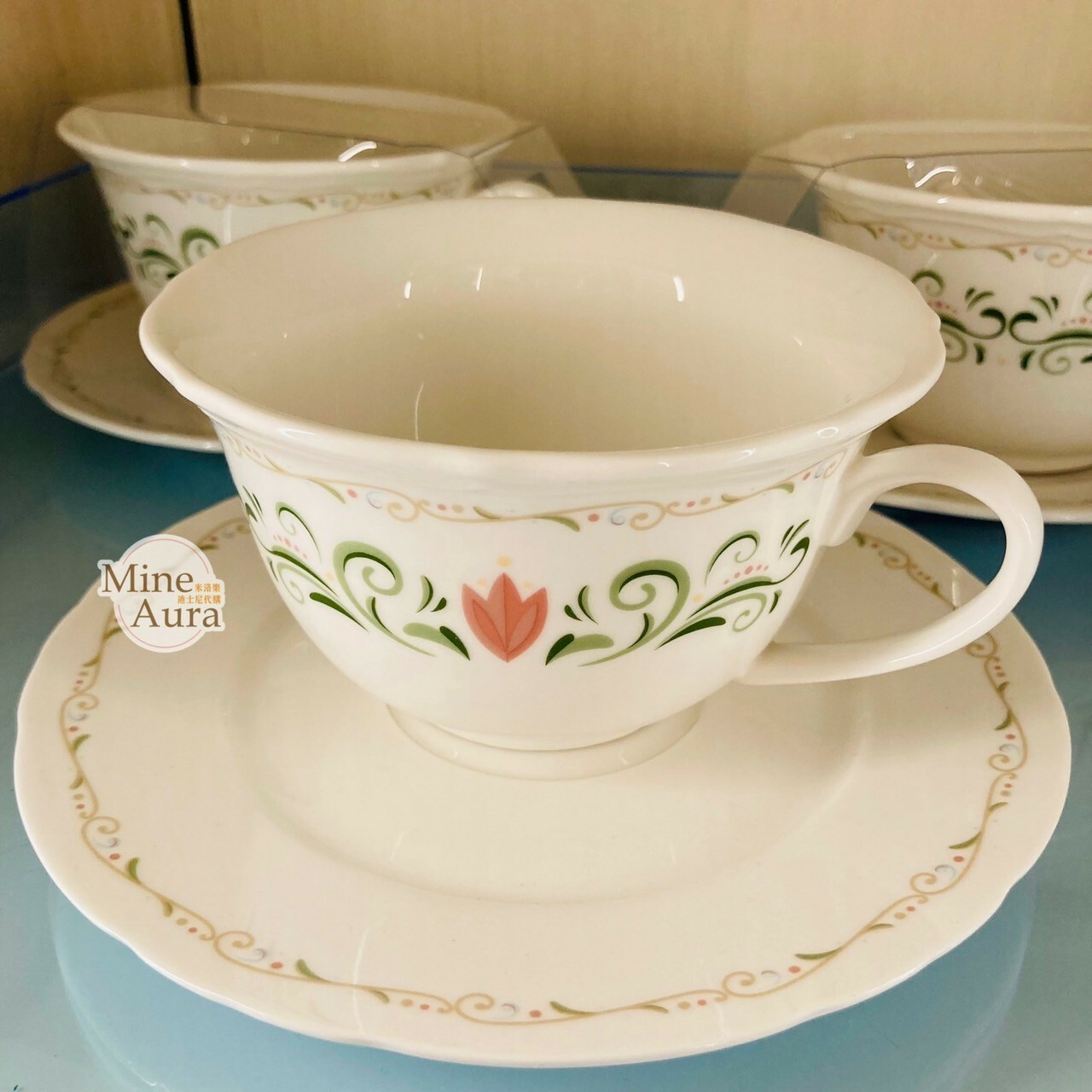 World of Frozen 限定 圖騰 白色 陶瓷 下午茶 茶杯 杯碟組 冰雪奇緣 Frozen -香港迪士尼樂園