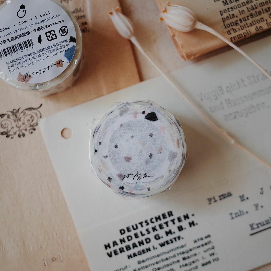 水磨石 和紙膠帶｜茄子先生