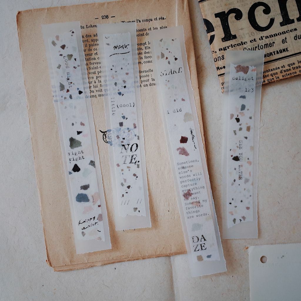 水磨石 和紙膠帶｜茄子先生