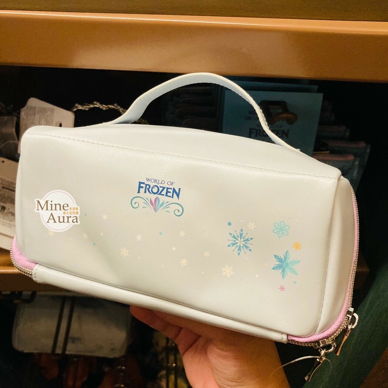 World of Frozen 限定 艾倫戴爾王國 圖案 大開口 手提 收納包 化妝包 冰雪奇緣 Frozen -香港迪士尼樂園