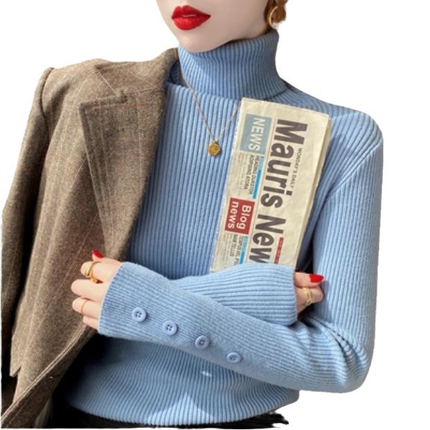 ᴋᴏʀᴇᴀ🇰🇷<現貨>時尚美女打底純色款高領毛衣