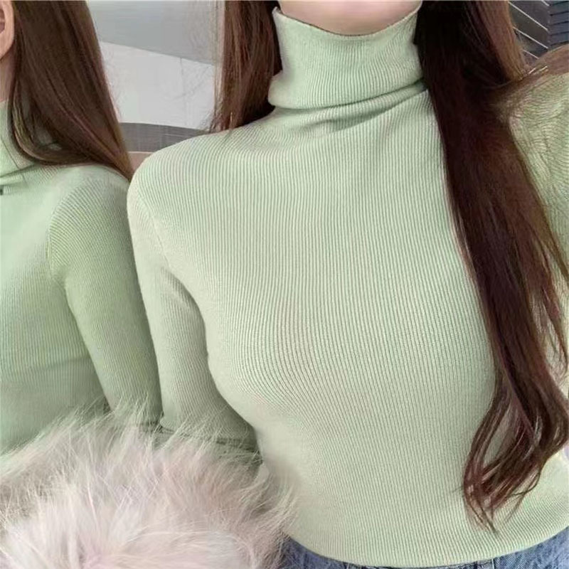 ᴋᴏʀᴇᴀ🇰🇷 美少女純色百搭高領上衣