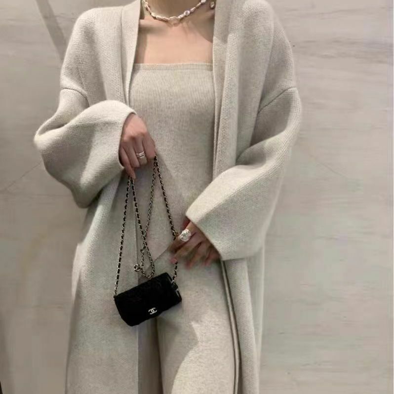 ᴋᴏʀᴇᴀ🇰🇷秋冬美女針織抹胸高腰三件式套裝