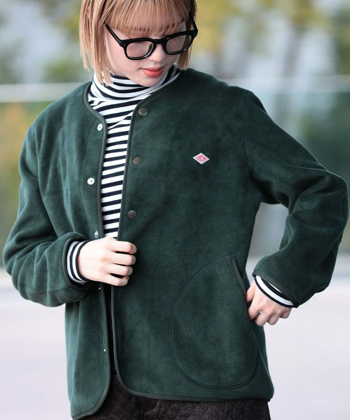 ジャケット・アウター DANTON WOMEN'S FLEECE COLLARLESS COAT DANTON / Fleece Collarless Jacket
